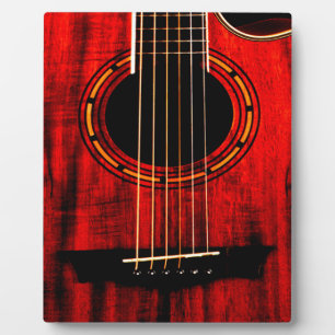 Placa Expositora Guitarra Acústica Música de Madera