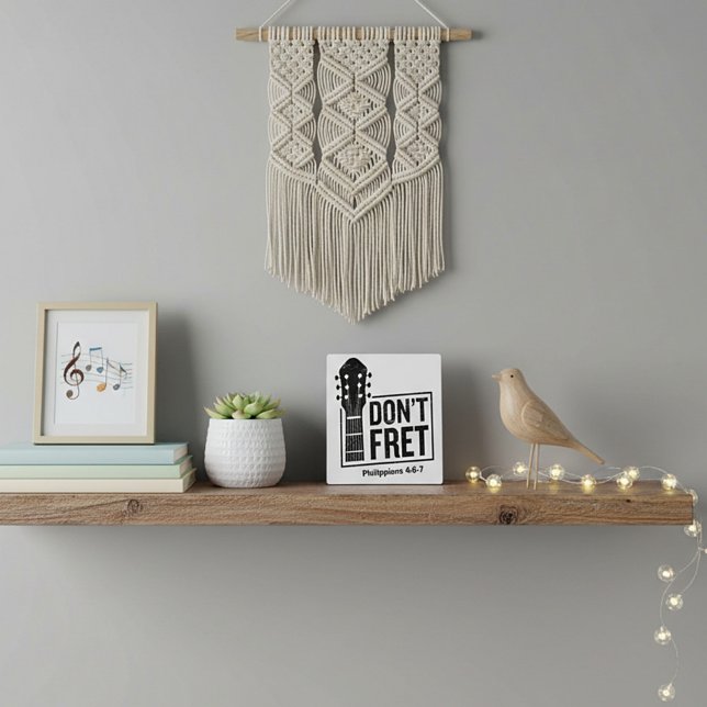 Placa Expositora Guitarra no te preocupes (Philippians 4:6-7) (Subido por el creador)