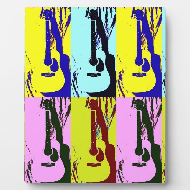 Placa Expositora Guitarras de arte pop (Frente)