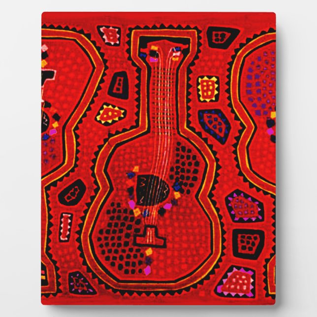 Placa Expositora Guitarras indias kuna (Frente)