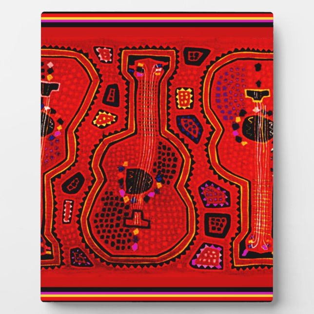 Placa Expositora Guitarras indias kuna (Frente)
