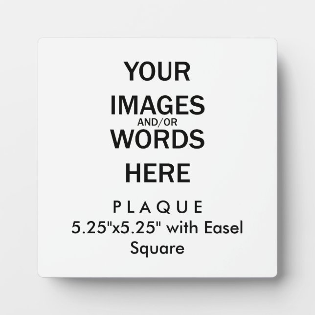 Placa Expositora Hágalo usted mismo - Plaque 5.25"x5.25" con Easel (Frente)