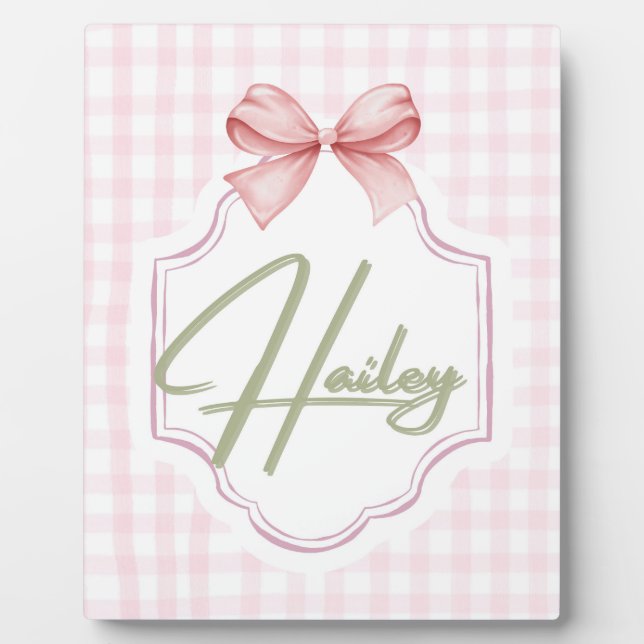 Placa Expositora Hailey Baby Nursery Bow&Gingham (Frente)