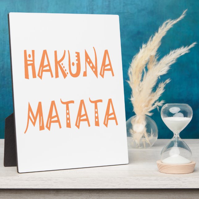 Placa Expositora Hakuna Matata - Arte de texto tribal africano (Lado)