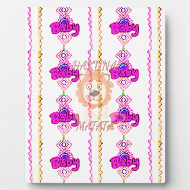 Placa Expositora Hakuna Matata: Hermoso motivo de diseño de león be (Frente)