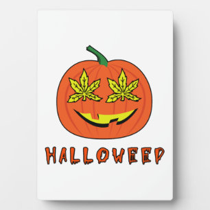 Placa Expositora Halloweed Divertido Hippie Calabaza Halloween