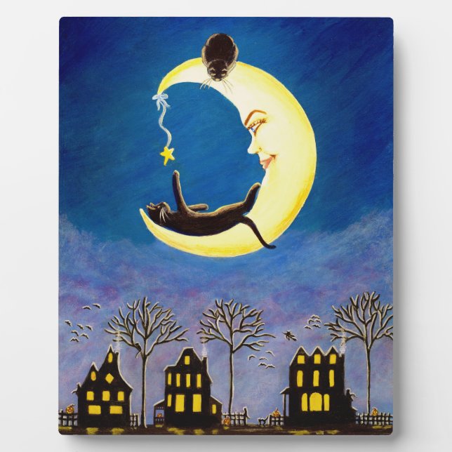 Placa Expositora Halloween 8 x 10 arte con respaldo de caballete "E (Frente)