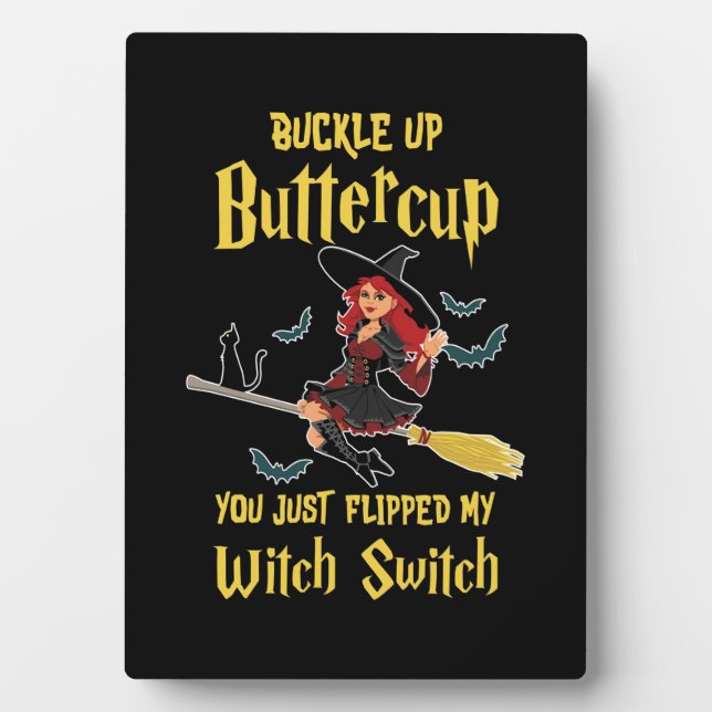 Placa Expositora Halloween Buckup Buttercup Witch Switch (Frente)