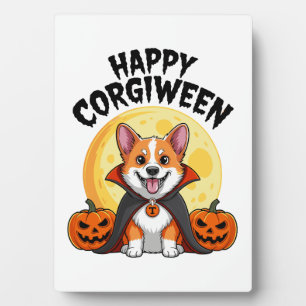 Placa Expositora Halloween Corgiween, Spooky Corgi Dog