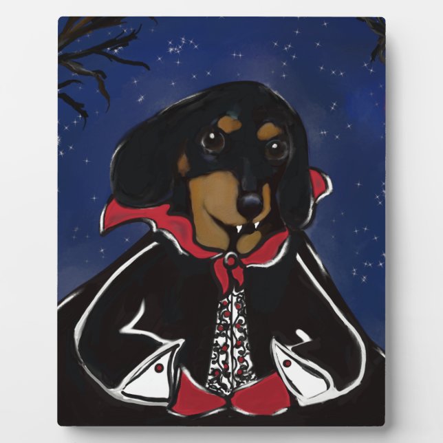 Placa Expositora Halloween Dachshund (Frente)