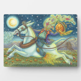 Placa Expositora Halloween DE HORSEMANA SIN CABEZA Y MULA BLANCA