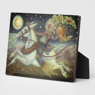 Placa Expositora Halloween DE HORSEMANA SIN CABEZA Y MULA BLANCA