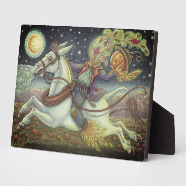 Placa Expositora Halloween DE HORSEMANA SIN CABEZA Y MULA BLANCA (Lado)