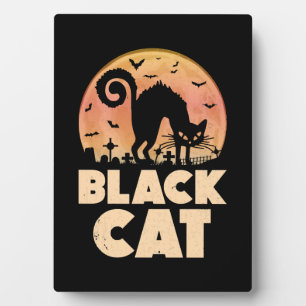Placa Expositora Halloween del gato negro