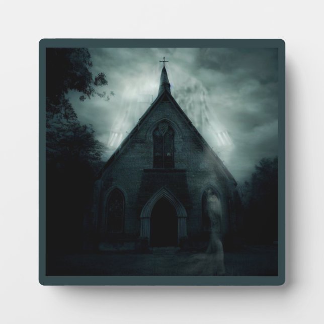 Placa Expositora Halloween - Iglesia embrujada 1 (Frente)