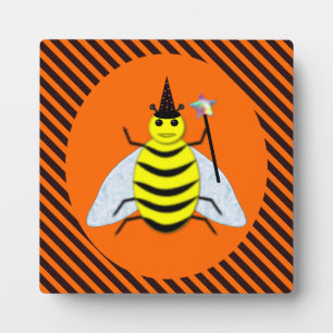 Placa Expositora Halloween Magic Bee Witch Naranja y Black Stripes