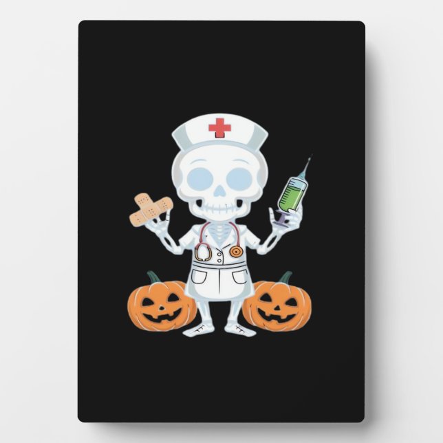 Placa Expositora Halloween Nurse Skeleton Essential T-Shirt (Frente)