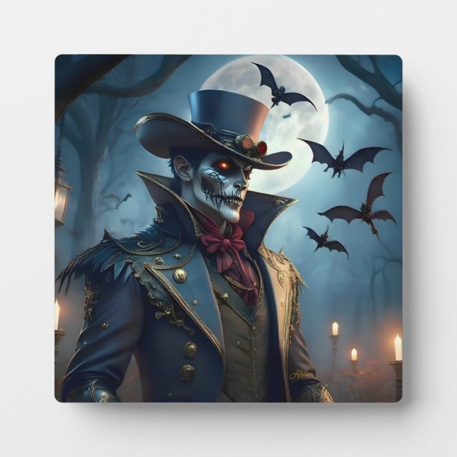 Placa Expositora Halloween Steampunk Sureño Gótico Zombie (Frente)