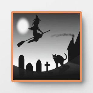 PLACA EXPOSITORA HALLOWEEN WITCH SILHOUETTE