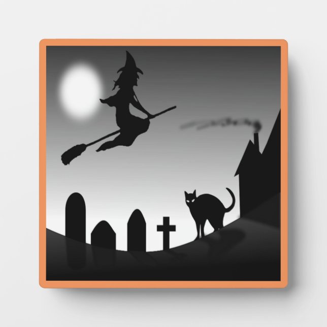 PLACA EXPOSITORA HALLOWEEN WITCH SILHOUETTE (Frente)