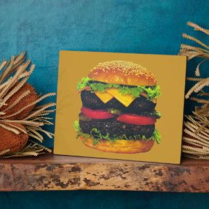 Placa Expositora Hamburguesa doble deluxe con queso
