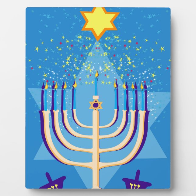 Placa Expositora hanukkah menorah (Frente)
