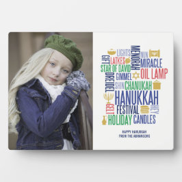Placa Expositora Hanukkah Palabras Fiestas Tabletop Plaque