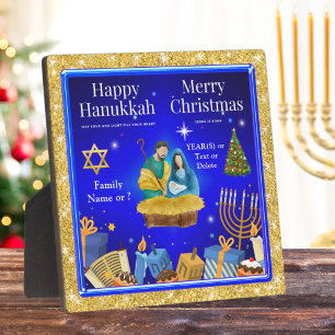 Placa Expositora Hanukkah y decoraciones navideñas, personalizadas