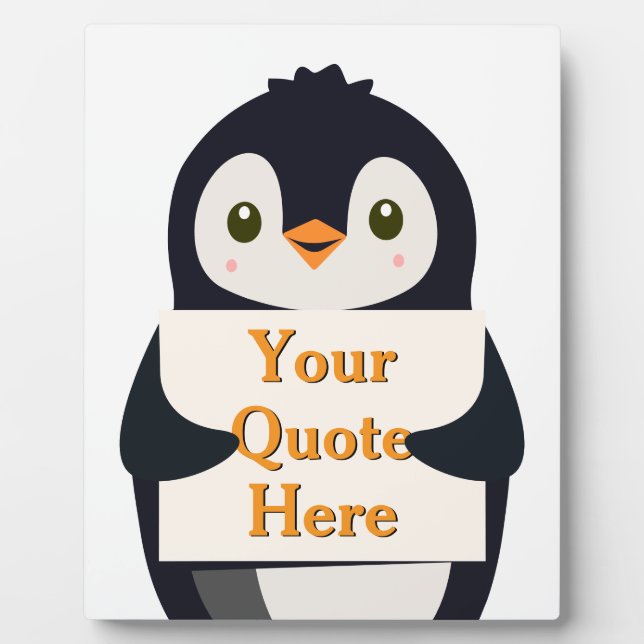 Placa Expositora Happy penguin holding a sign to personalize (Frente)
