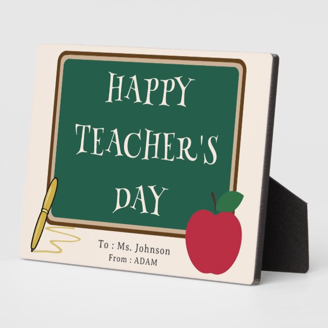 Placa Expositora Happy Teacher’s Day – Modern Custom Name Plaque (Lado)