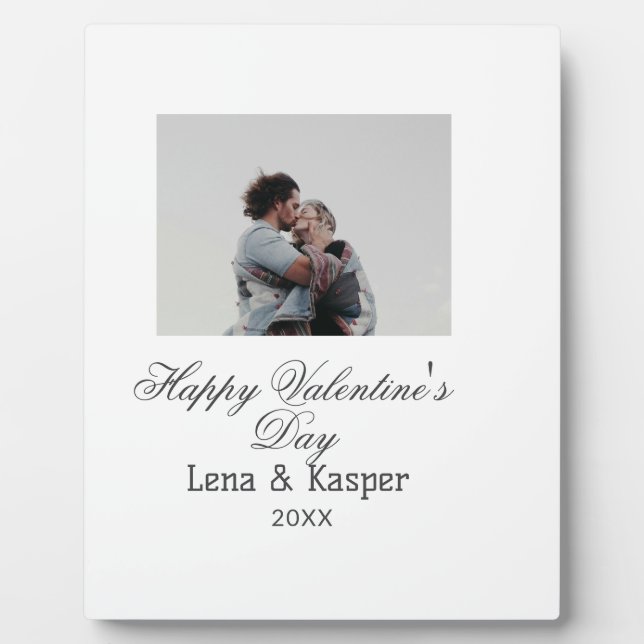 Placa Expositora Happy Valentine's day couple photo modern simple t (Frente)
