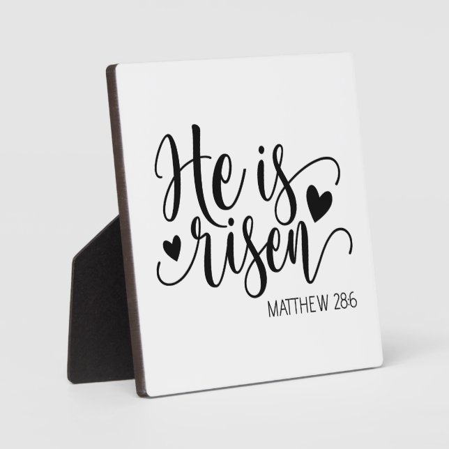Placa Expositora He is Risen Easter Bible Quote Inspirational (Anverso)