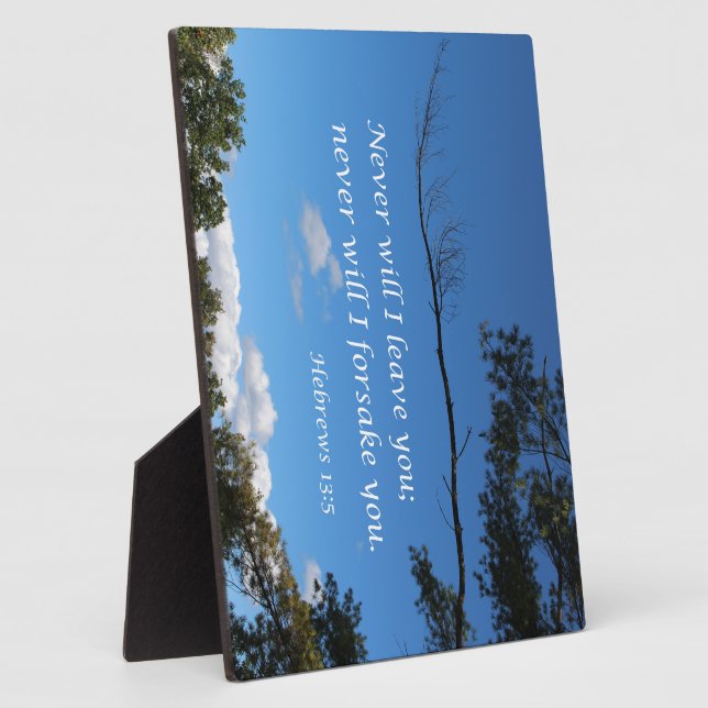 Placa Expositora Hebreos 13:5 Nunca te dejaré (Lado)