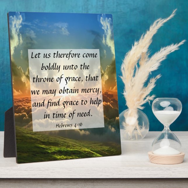 Placa Expositora Hebreos 4:16 Plaque (Lado)