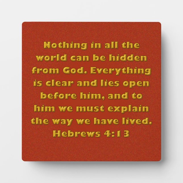 Placa Expositora Hebrews 4:13 (Frente)