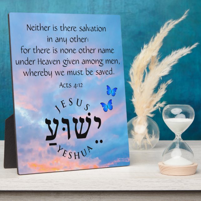 Placa Expositora Hechos 4:12 (Lado)