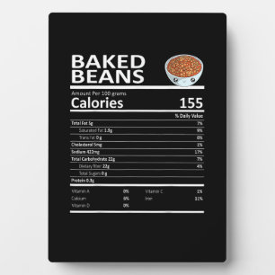 Placa Expositora Hechos nutricionales de frijoles al horno Día de A