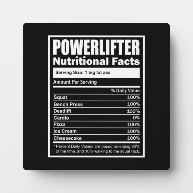 Placa Expositora Hechos Nutricionales De Powerlifter, Famoso Levant (Frente)