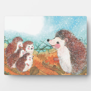Placa Expositora Hedgehogs hablando entre sí Ilustracion