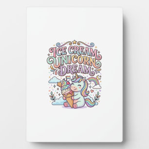Placa Expositora Helado de Unicornio Sueño de Unicornio Tipografía 