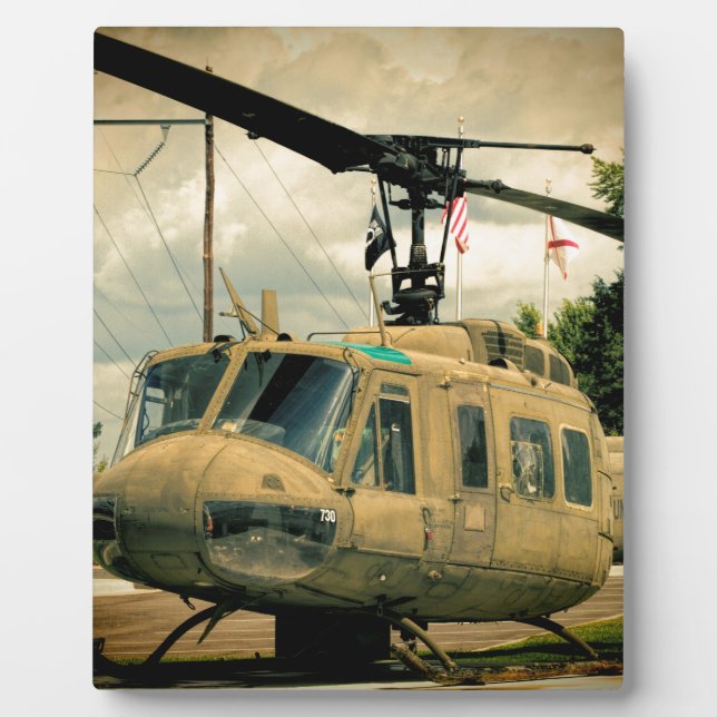 Placa Expositora Helicóptero Militar Huey de la época de Vietnam Vi (Frente)
