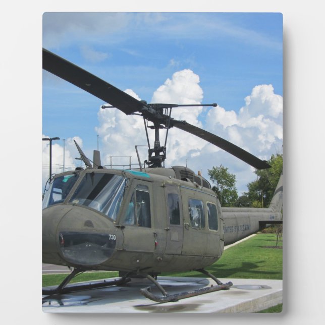 Placa Expositora Helicóptero Militar Huey de Vietnam antiguo (Frente)
