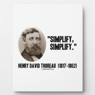Placa Expositora Henry David Thoreau Simplifica la oferta