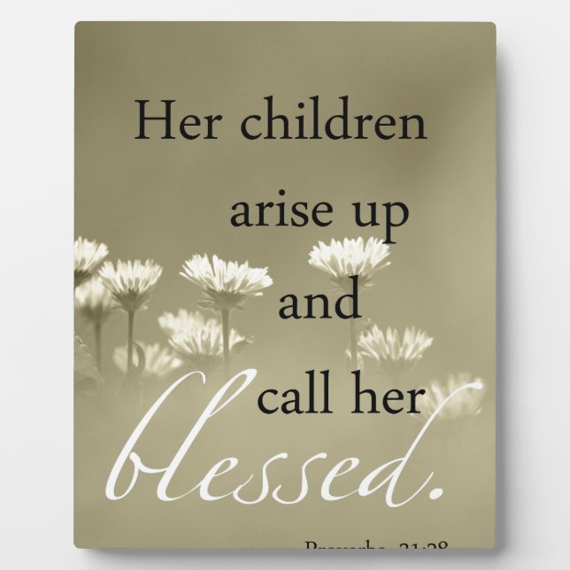 Placa Expositora Her Children Arise Up and Call Her Blessed (Frente)