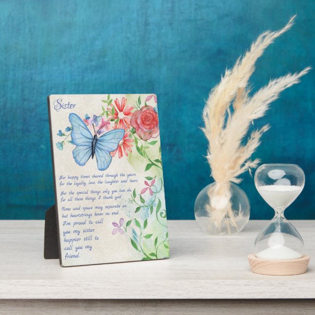 Placa Expositora Hermana especial, poema de amigo (Lado)