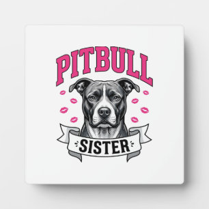 Placa Expositora Hermana Pitbull Diseño Vectorial Vintage Amante Pe