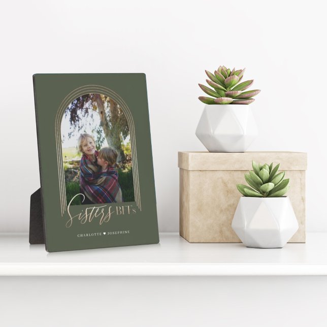 Placa Expositora Hermanas BFFs Elegant Arch Frame Photo Keepsake (Subido por el creador)