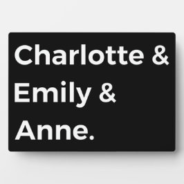 Placa Expositora Hermanas Brontë I - Charlotte & Emily & Anne