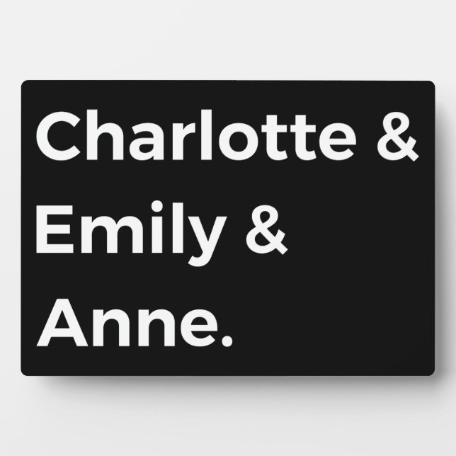 Placa Expositora Hermanas Brontë I - Charlotte & Emily & Anne (Frente)