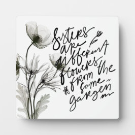 Placa Expositora "Hermanas" Plaque de 5,25" x 5,25" con caballete